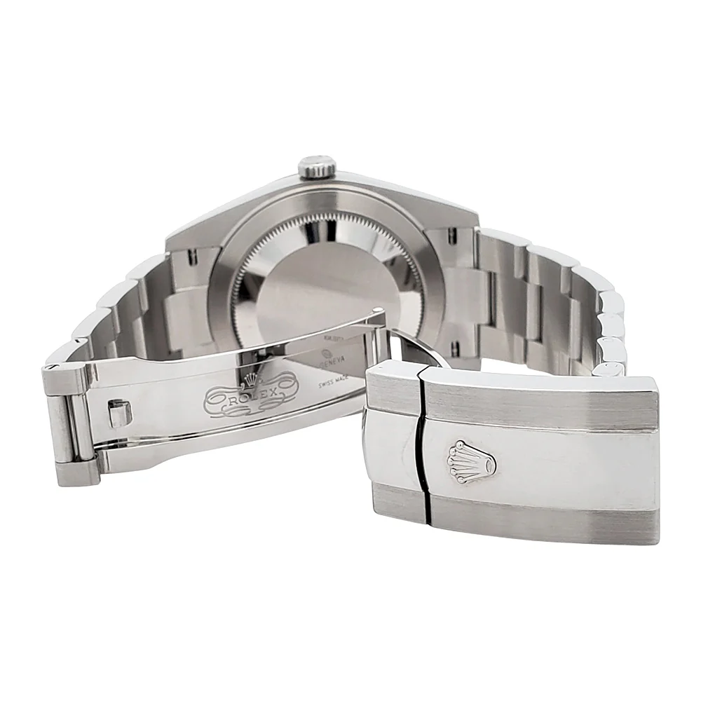 Rolex Datejust 41 Silver Index White Gold Fluted Bezel Oyster Steel Watch 126334 Box/Papers/Tag - Image 7