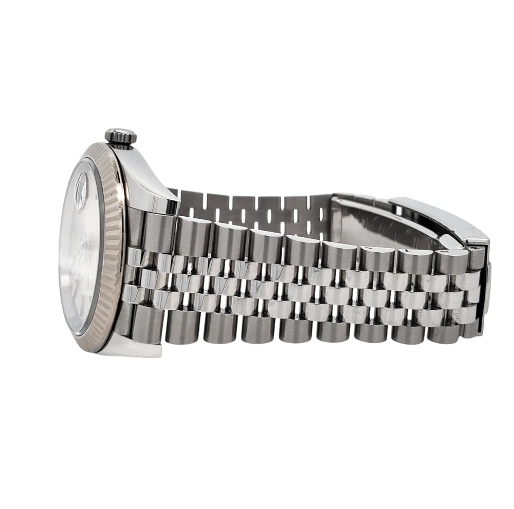 Rolex Datejust 41 126334 Silver Index Dial White Gold Fluted Steel Jubilee Watch Box Papers - Image 4