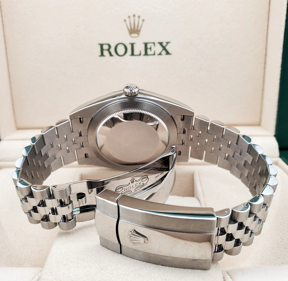 Rolex Datejust 41 126334 Silver Index Dial White Gold Fluted Steel Jubilee Watch Box Papers - Image 6