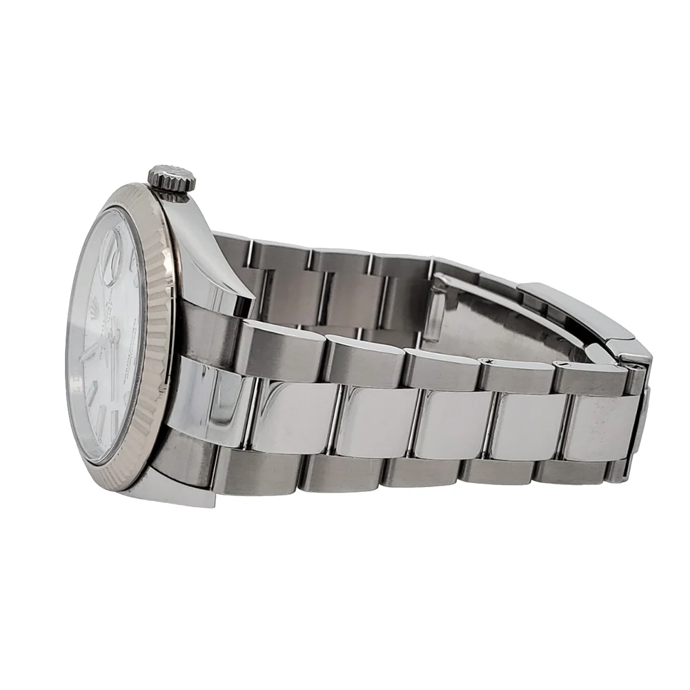Rolex Datejust 41 126334 White Index Dial White Gold Fluted Bezel Watch 2020 Box Papers - Image 4