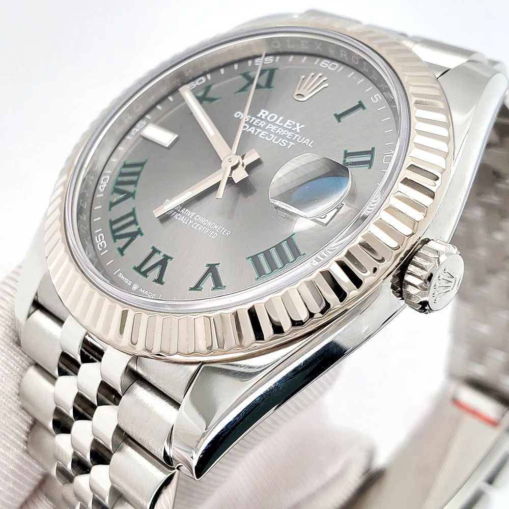 Rolex Datejust 41 126334 Wimbledon Slate Roman Dial Steel Jubilee Watch 2020 Box Papers - Image 2