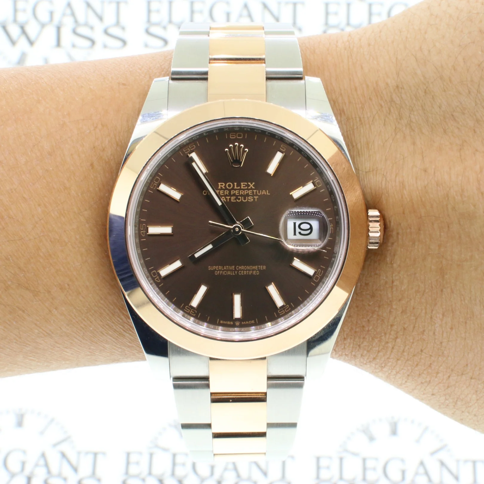 Rolex Datejust 41mm 2-Tone Chocolate Dial Oyster Watch Box and Papers - Image 3