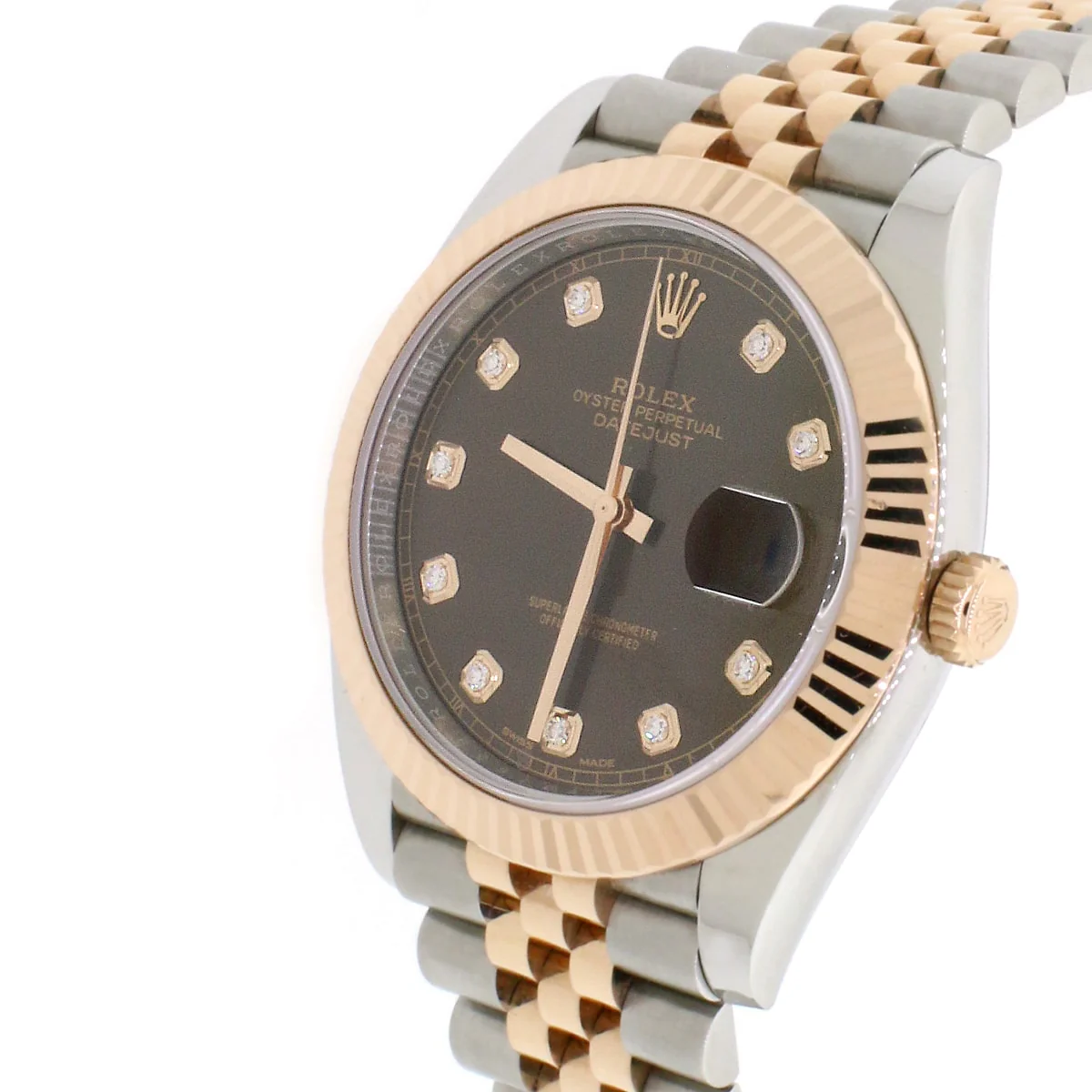 Rolex Datejust 41 2-Tone Everose Gold & SS Factory Chocolate Diamond Dial Automatic Jubilee 126331 Box & Papers - Image 7