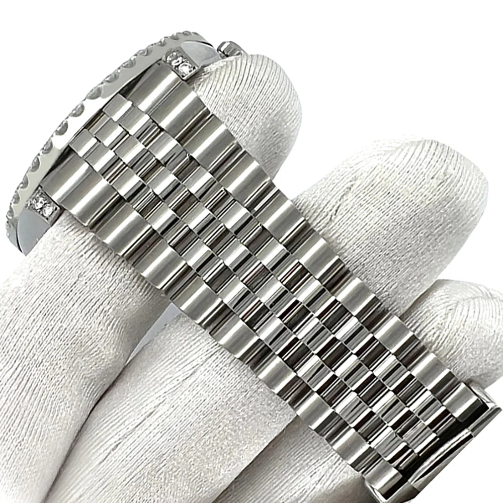 Rolex Datejust 41 4.4CT Diamond Bezel/Lugs/White Roman Dial Jubilee Watch 126300 Box Papers - Image 3