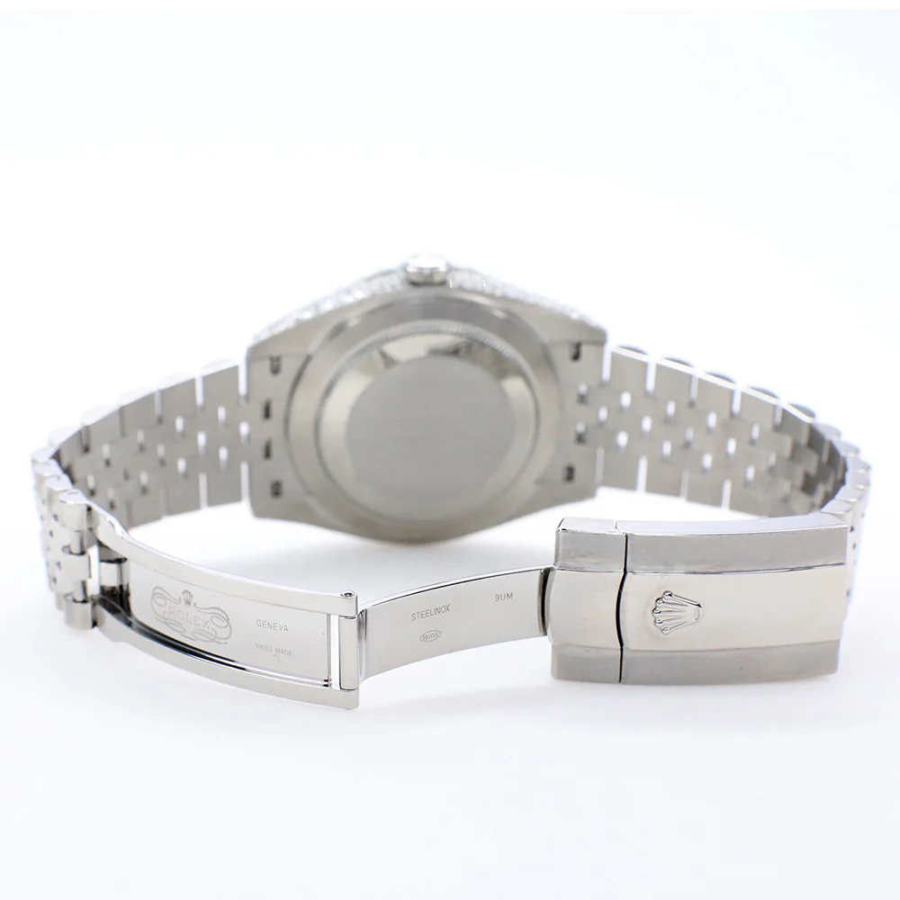 Rolex Datejust 41 5.9CT Diamond Bezel/Lugs/Sides/Silver Index Dial Jubilee Watch 126300 Box Papers - Image 4