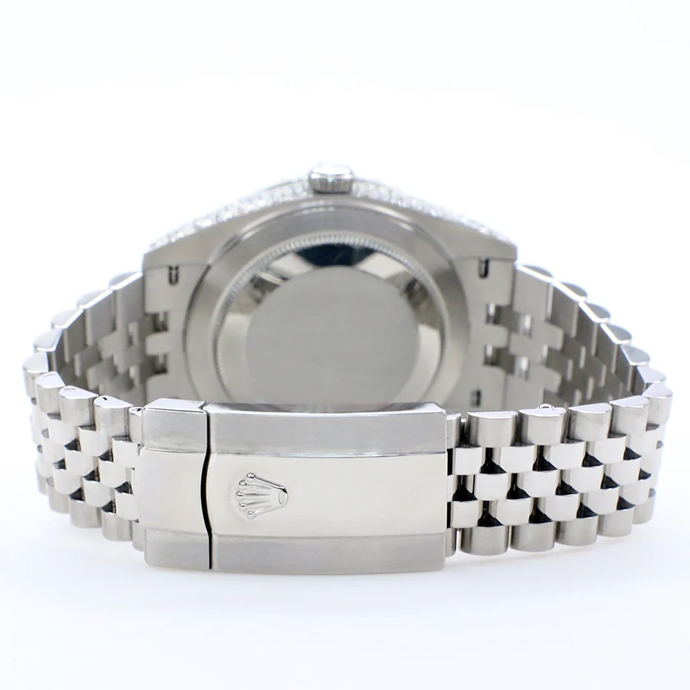Rolex Datejust 41 5.9CT Diamond Bezel/Lugs/Sides/Silver Index Dial Jubilee Watch 126300 Box Papers - Image 6