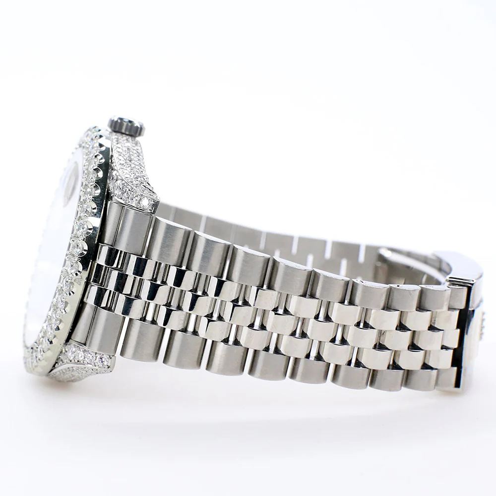 Rolex Datejust 41 5.9CT Diamond Bezel/Lugs/Sides/Silver Index Dial Jubilee Watch 126300 Box Papers - Image 7