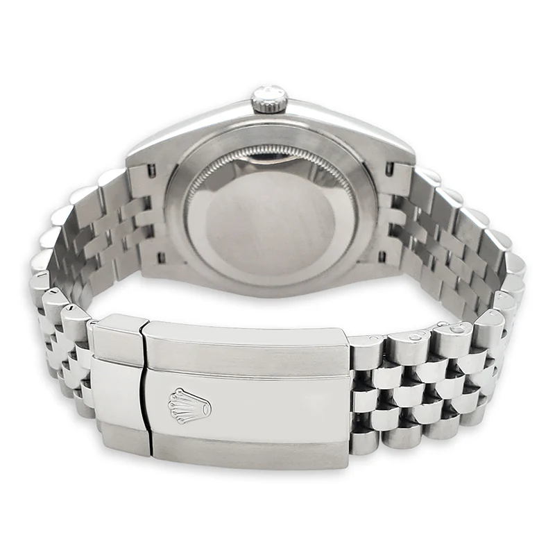 Rolex Datejust 41 Blue Dial Fluted White Gold Bezel Jubilee Steel Watch 126334 Box Papers - Image 4