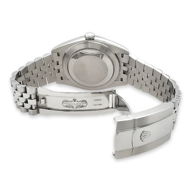 Rolex Datejust 41 Blue Dial Fluted White Gold Bezel Jubilee Steel Watch 126334 Box Papers - Image 5