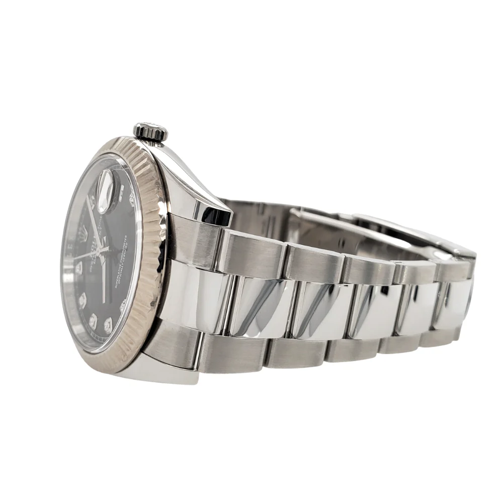 Rolex Datejust 41 Factory Black Diamond Dial Oyster Stainless Steel Watch 126334 Box Papers - Image 4