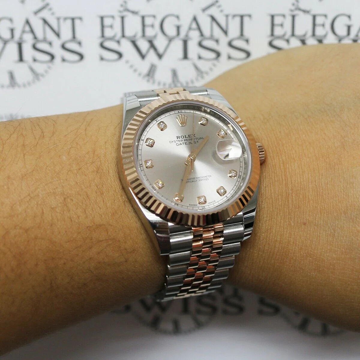 Rolex Datejust 41 Factory Sundust Diamond Dial 2-Tone Jubilee Watch 126331 - Image 6