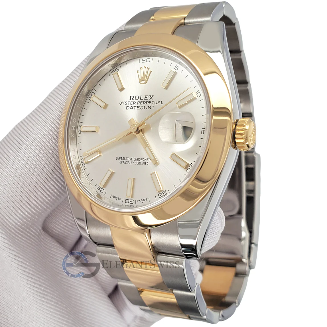 Rolex Datejust 41 Silver Dial Smooth Bezel 2-tone Oyster Watch 2018 Box Papers 126303 - Image 2