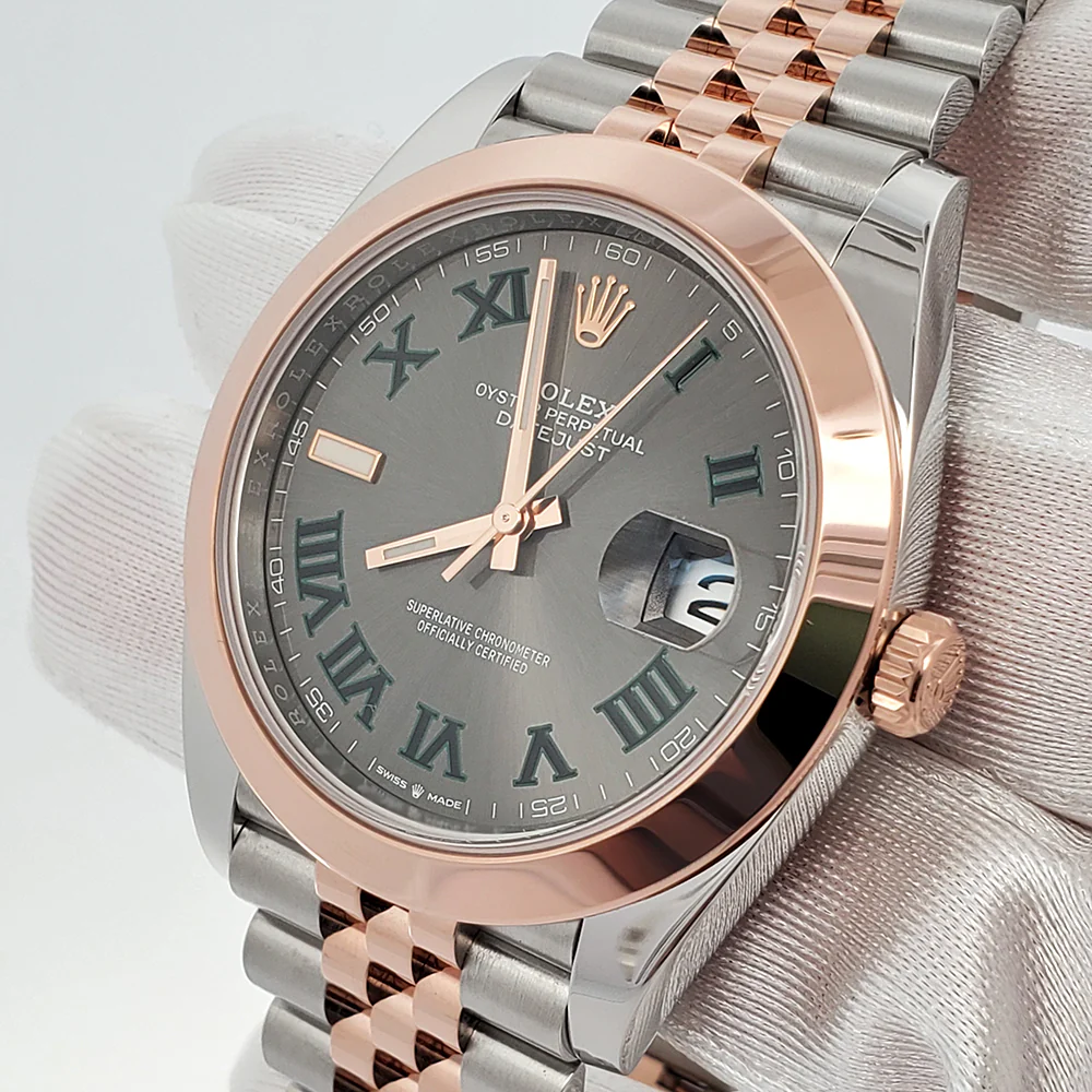Rolex Datejust 41 Wimbledon Slate Dial Rose Gold/Steel Jubilee 126301 Watch 2022 Box Papers - Image 2