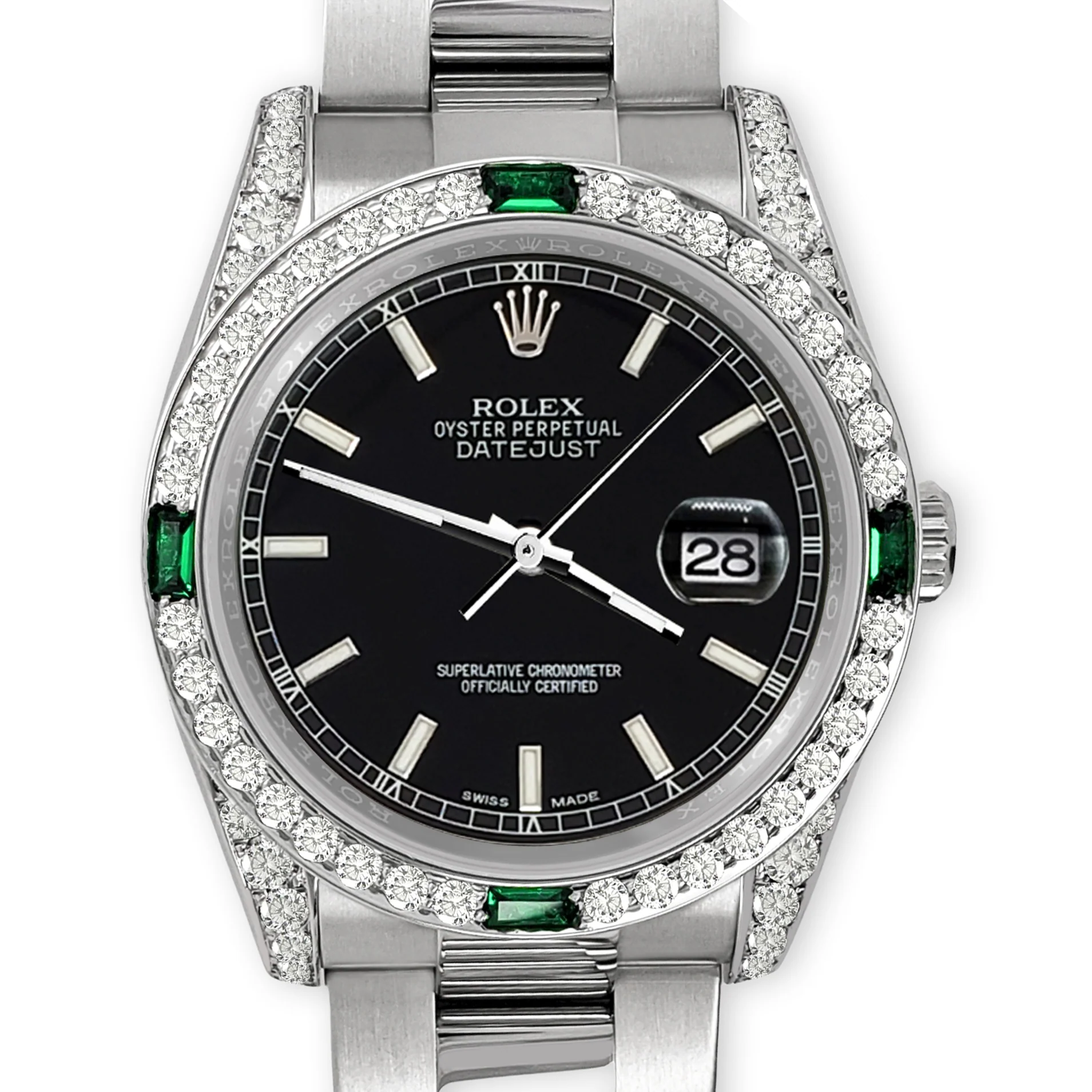 Rolex Datejust Black Index Dial 36mm 2.5ct Diamond Bezel 116200 Steel Watch - Image 3