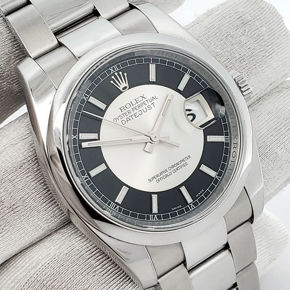 Rolex Datejust Black Tuxedo Dial 36mm 116200 Stainless Steel Oyster Watch - Image 3