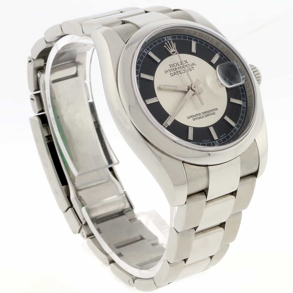 Rolex Datejust Black Tuxedo Dial 36MM Automatic Stainless Steel Oyster Mens Watch 116200 - Image 5