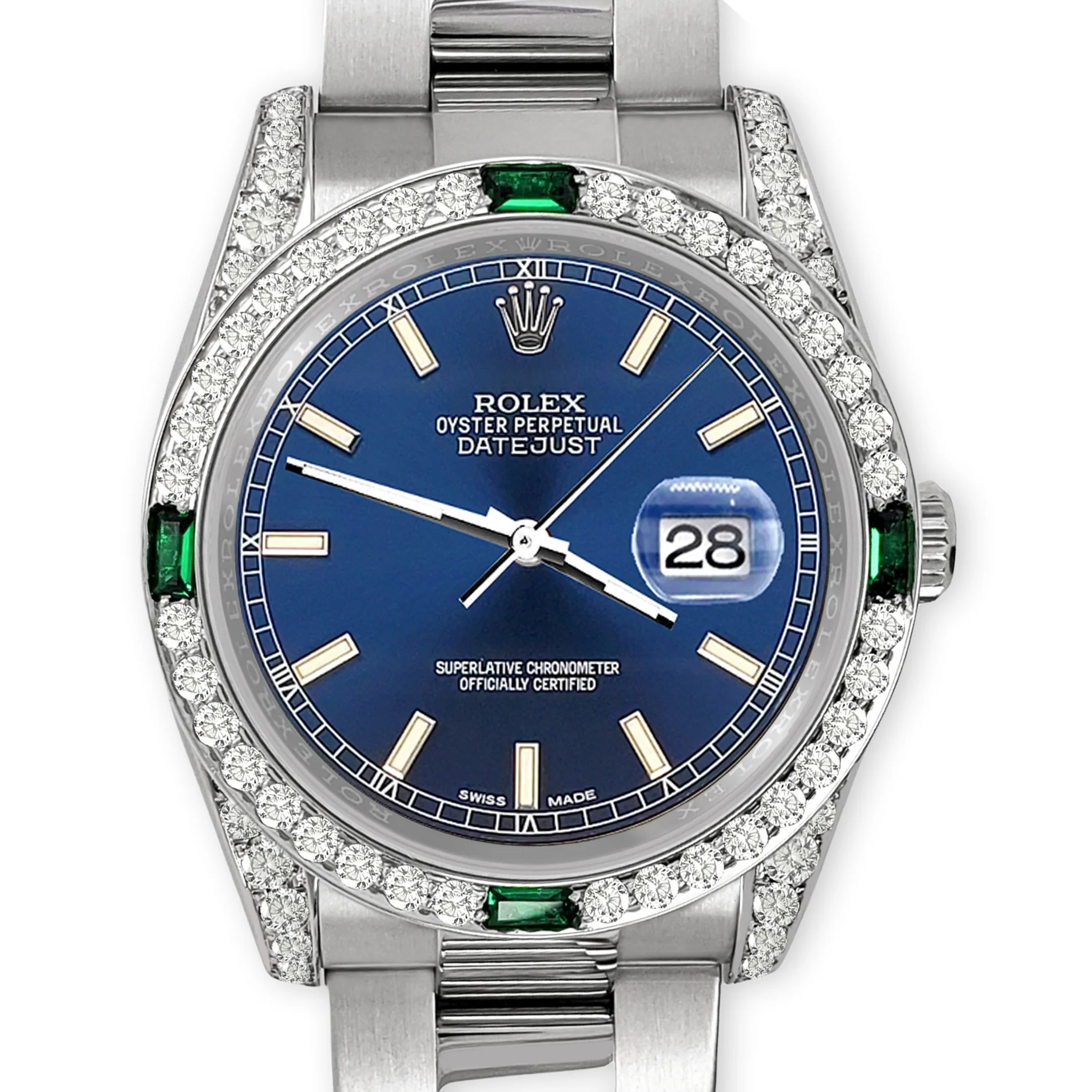 Rolex Datejust Blue Index Dial 36mm 2.5ct Diamond Bezel 116200 Steel Watch - Image 3