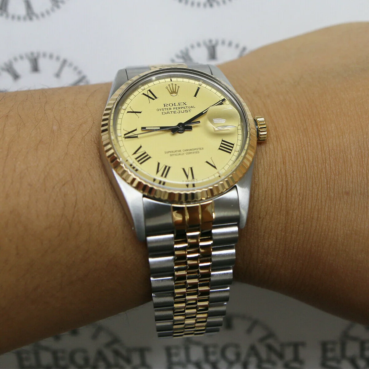 Rolex Datejust Buckley Dial 2-Tone 36mm Jubilee Watch 16013 - Image 3