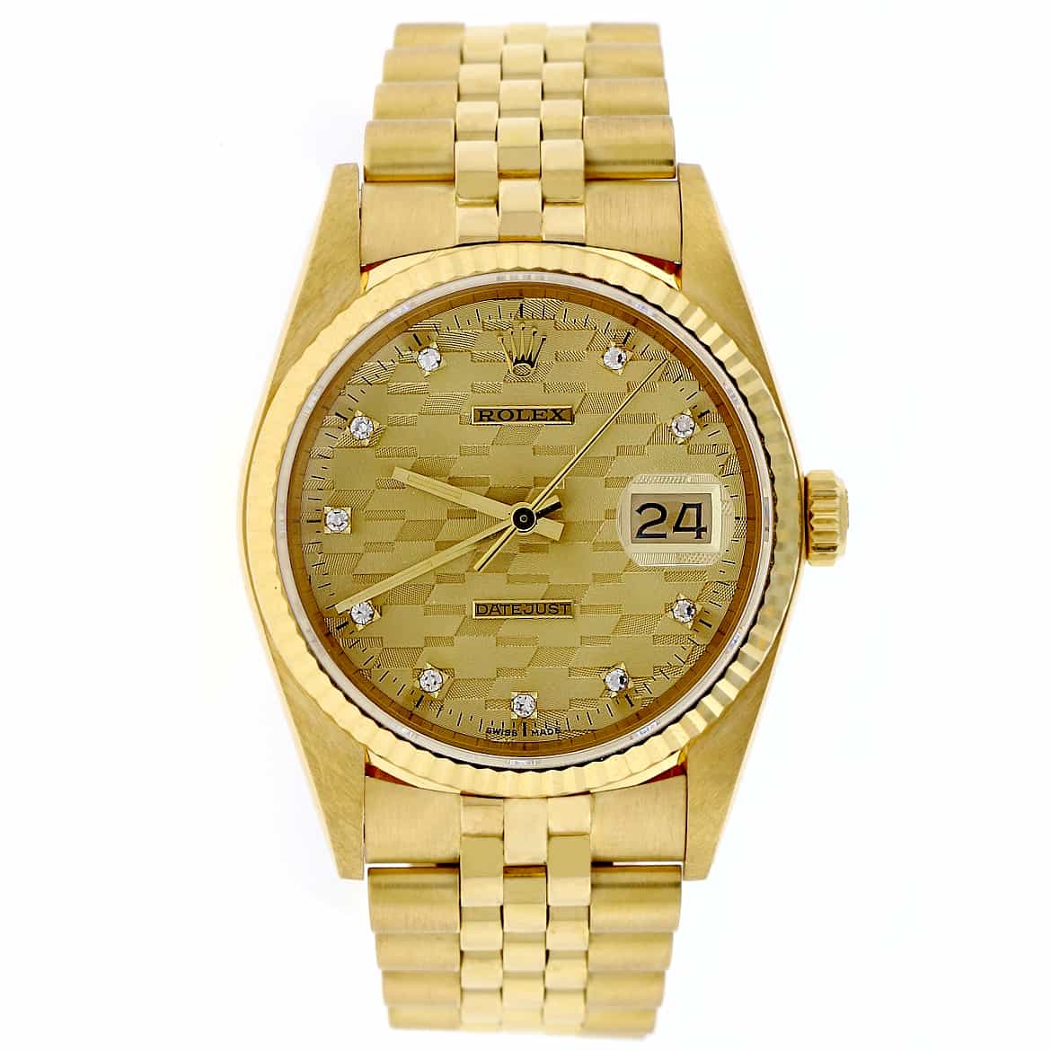 Rolex Datejust Chevrolet Award Diamond Dial 18K Yellow Gold Automatic Jubilee Watch 16018