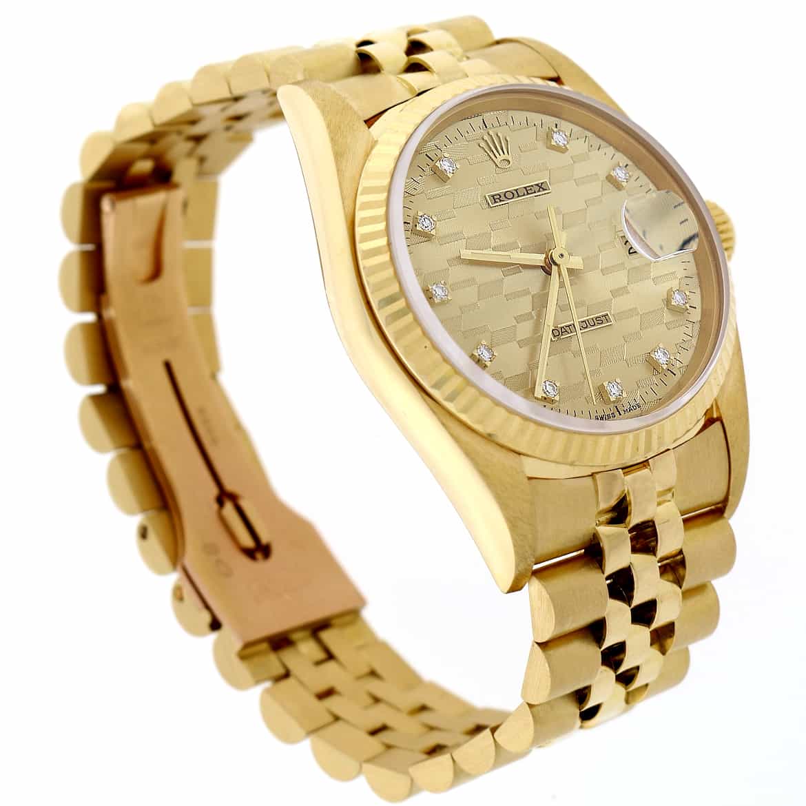 Rolex Datejust Chevrolet Award Diamond Dial 18K Yellow Gold Automatic Jubilee Watch 16018 - Image 11