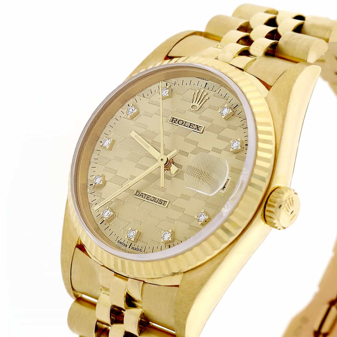 Rolex Datejust Chevrolet Award Diamond Dial 18K Yellow Gold Automatic Jubilee Watch 16018 - Image 6