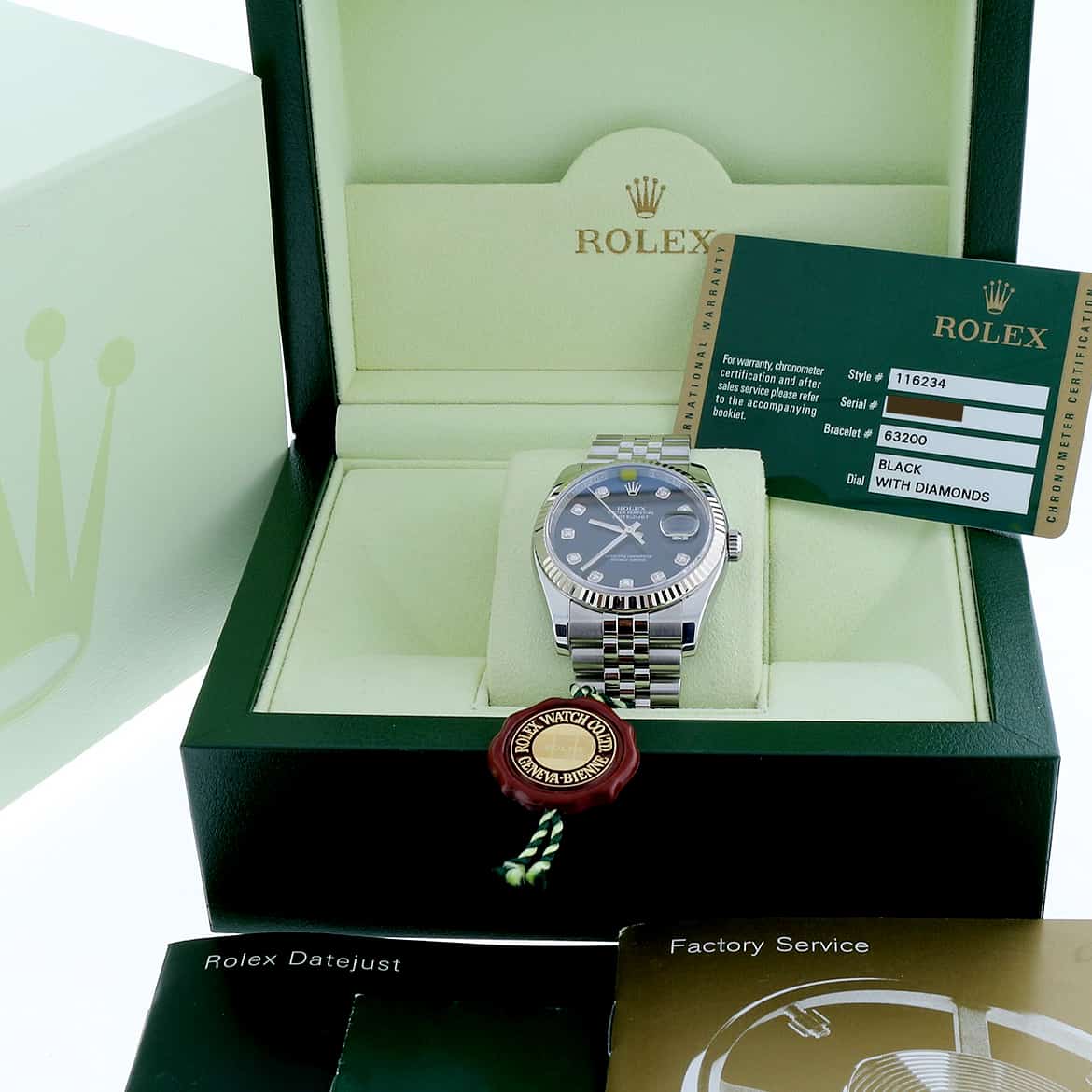 Rolex Datejust Diamond Dial 36MM Automatic Stainless Steel Jubilee Watch 116234 - Image 3