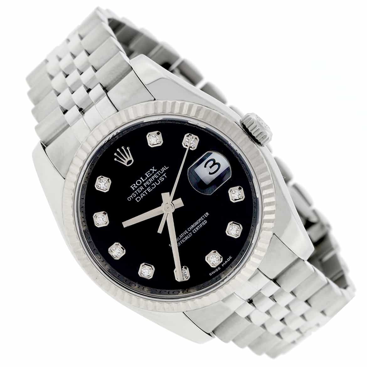 Rolex Datejust Diamond Dial 36MM Automatic Stainless Steel Jubilee Watch 116234 - Image 4
