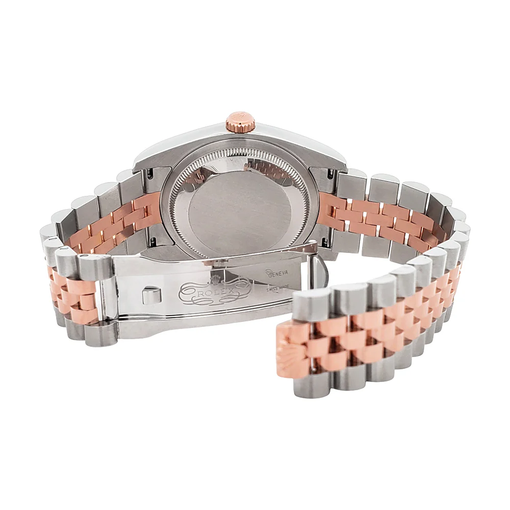 Rolex Datejust Factory Chocolate Floral Diamond Dial 2-Tone Rose Gold/Steel Jubilee 36mm Watch 116231 - Image 8