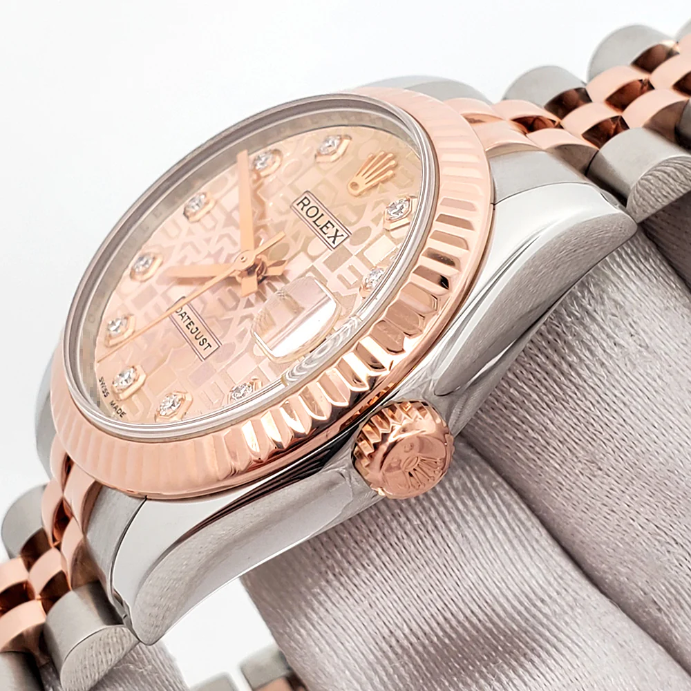 Rolex Datejust Factory Jubilee Diamond Dial 2-Tone Rose Gold/Steel 31mm Jubilee Watch 178271 Box Papers - Image 3
