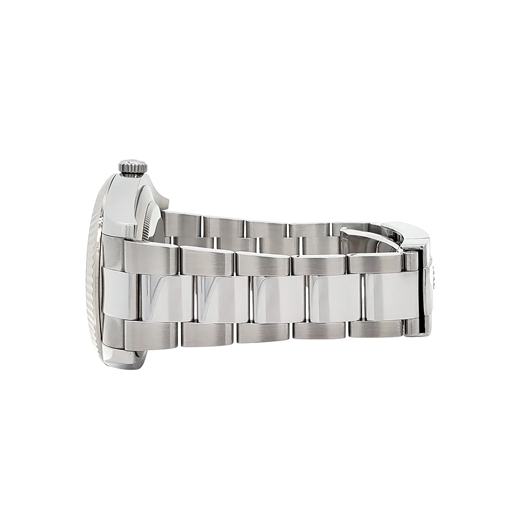 Rolex Datejust II 116334 Black Index Dial White Gold Fluted Bezel Steel 41mm Watch Box Papers - Image 5