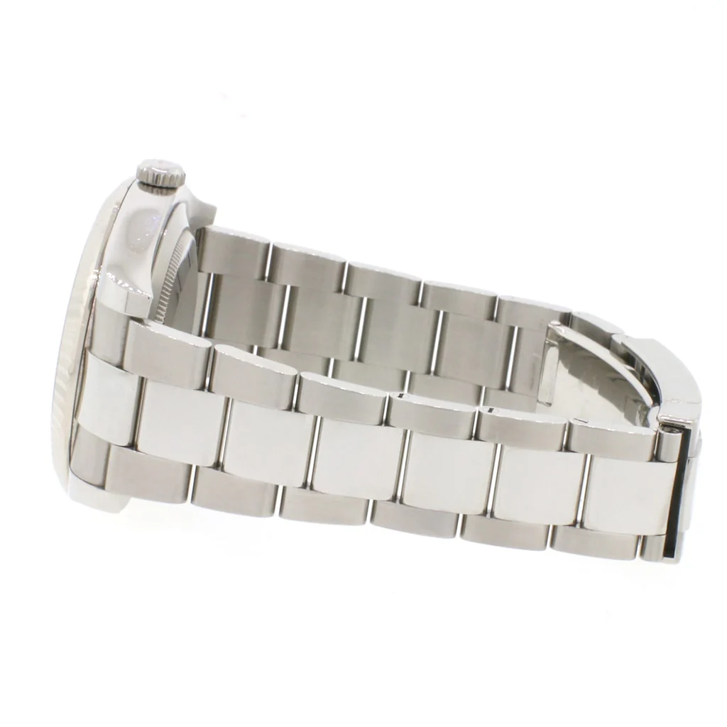 Rolex Datejust II 18K White Gold Fluted Bezel Factory Silver Index Dial 41MM Steel Oyster Mens Watch 116334 - Image 4