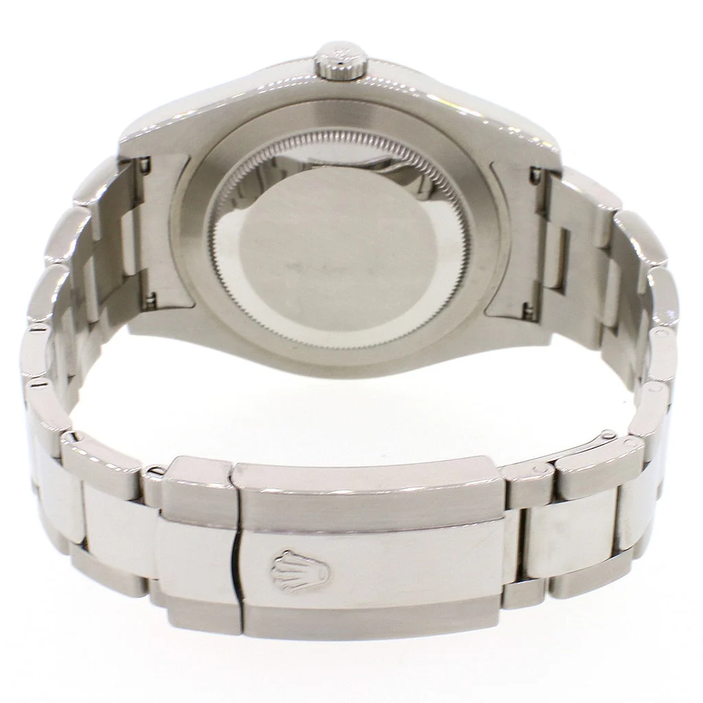 Rolex Datejust II 18K White Gold Fluted Bezel Factory Silver Index Dial 41MM Steel Oyster Mens Watch 116334 - Image 6