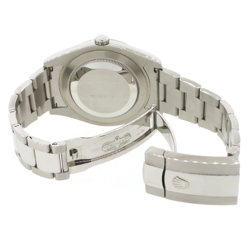 Rolex Datejust II 18K White Gold Fluted Bezel Factory Silver Index Dial 41MM Steel Oyster Mens Watch 116334 - Image 7