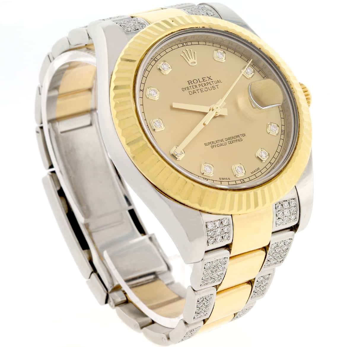 Rolex Datejust II 2-Tone 18K Yellow Gold & Stainless Steel 41MM Original Diamond Dial Oyster Watch w/Diamond Bracelet 116333 - Image 3