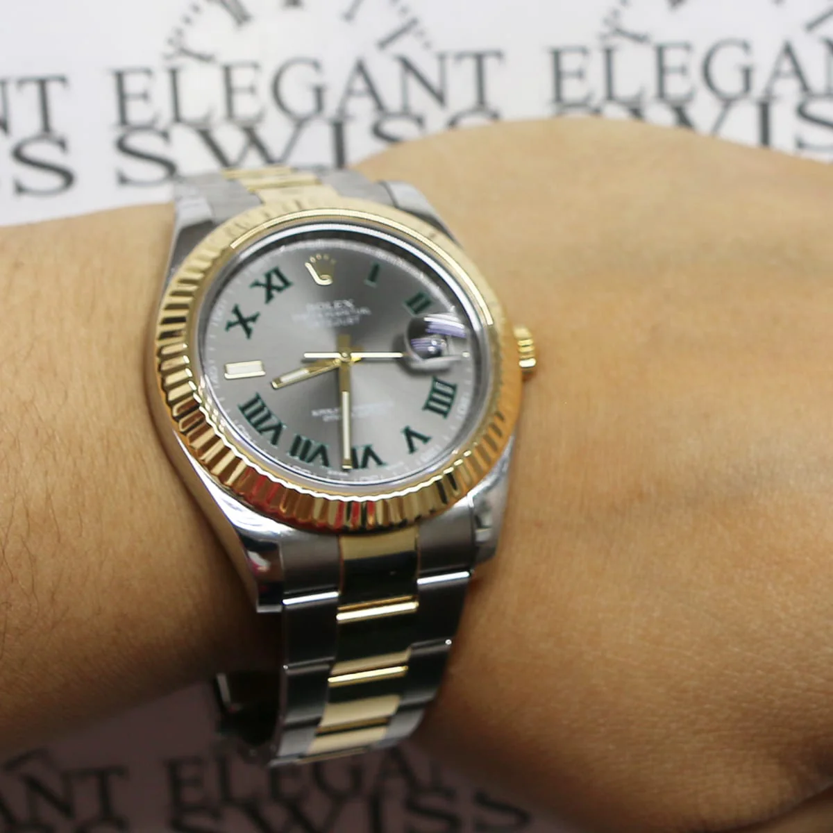 Rolex Datejust II 2-tone Yellow Gold/Steel 41mm Grey Roman Dial Automatic Watch 116333 - Image 3