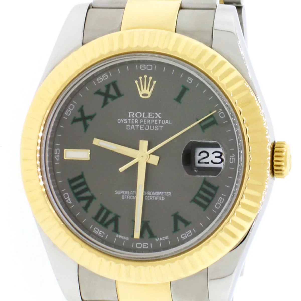 Rolex Datejust II 2-tone Yellow Gold/Steel 41mm Grey Roman Dial Automatic Watch 116333 - Image 7
