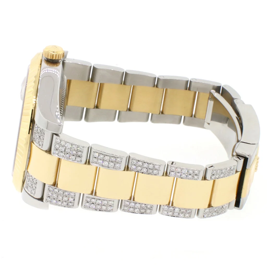 Rolex Datejust II 2-Tone18K Yellow Gold/Stainless Steel Factory Cream Stick Dial 41MM Mens Oyster Watch 116333 w/Diamond Bracelet - Image 5