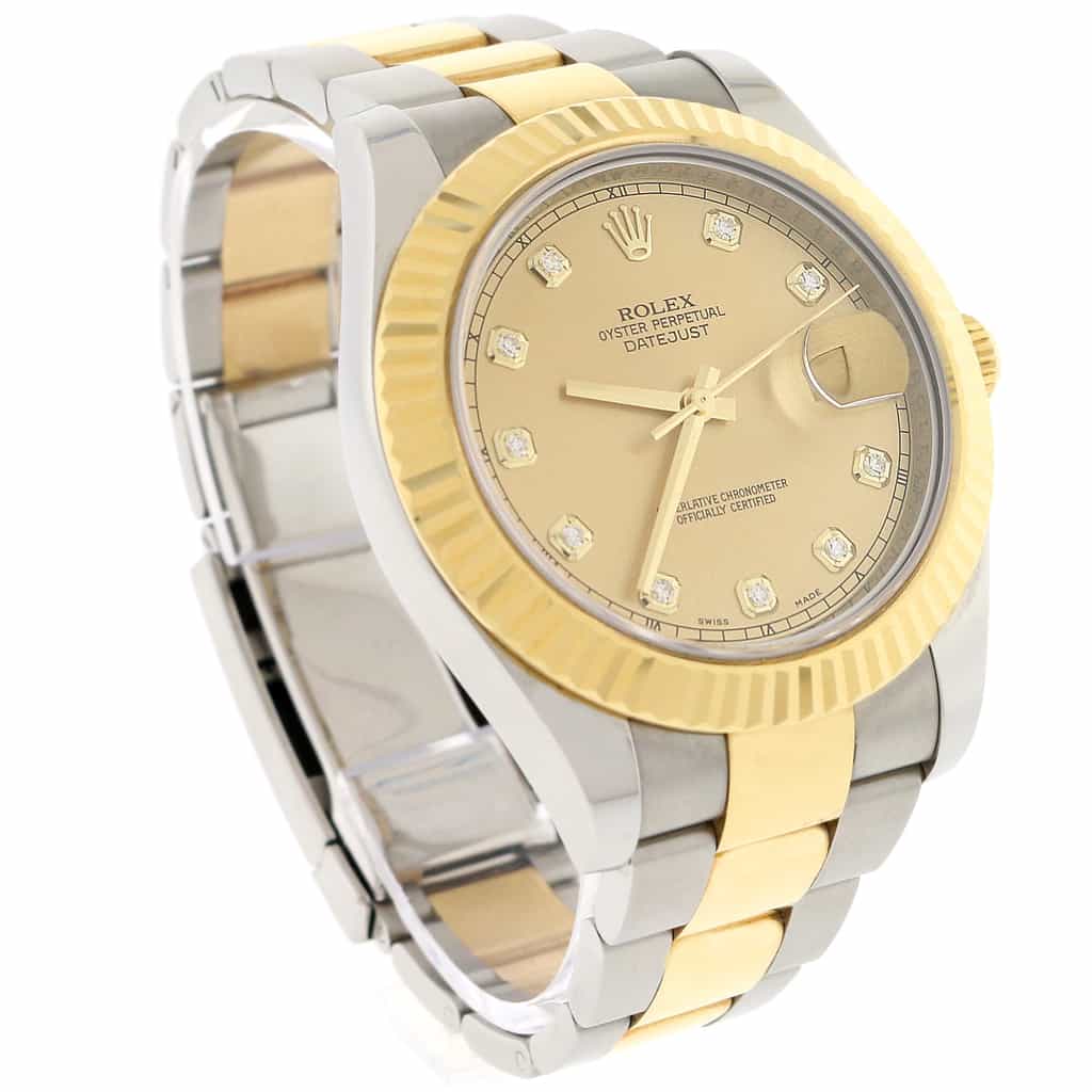 Rolex Datejust II 2-Tone18K Yellow Gold & Stainless Steel Original Champagne Diamond Dial 41MM Automatic Mens Oyster Watch 116333 - Image 5