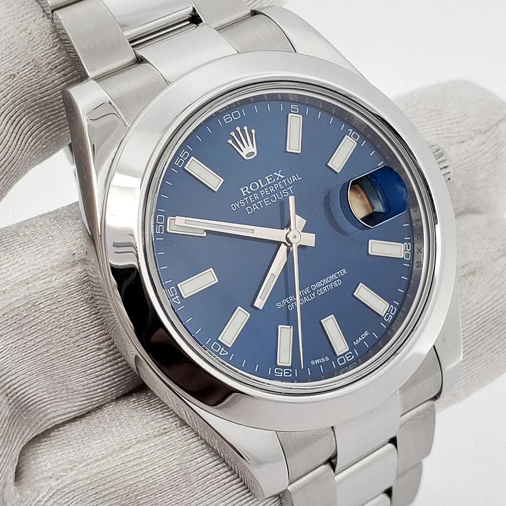 Rolex Datejust II 41mm 116300 Blue Stick Dial Stainless Steel Oyster Watch - Image 2
