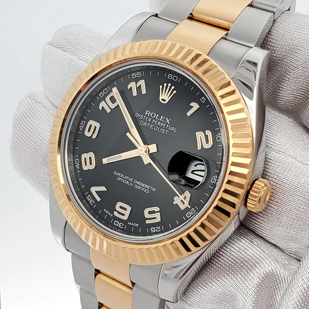Rolex Datejust II 41mm 116333 Black Arabic Dial 2-tone Watch Box Papers - Image 2
