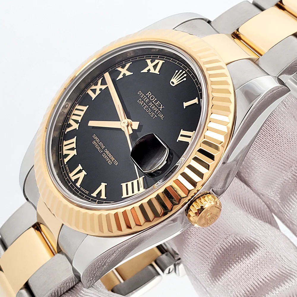 Rolex Datejust II 41mm 116333 Black Roman Dial 2-tone Oyster Watch Box Papers - Image 3
