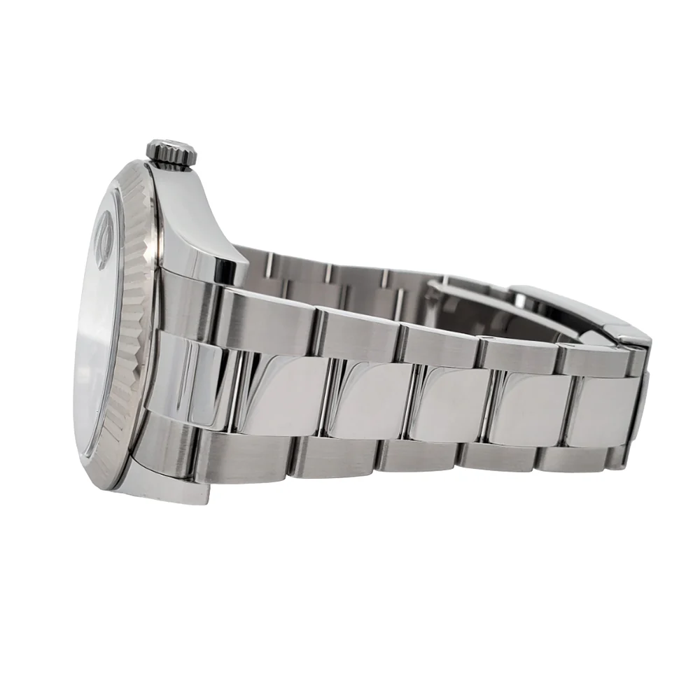 Rolex Datejust II 41mm 116334 Black Index Dial White Gold Fluted Bezel Steel Watch Box Papers - Image 4