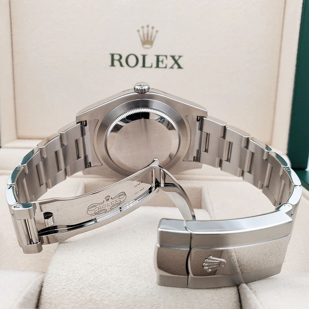 Rolex Datejust II 41mm 116334 Black Index Dial White Gold Fluted Bezel Steel Watch Box Papers - Image 6