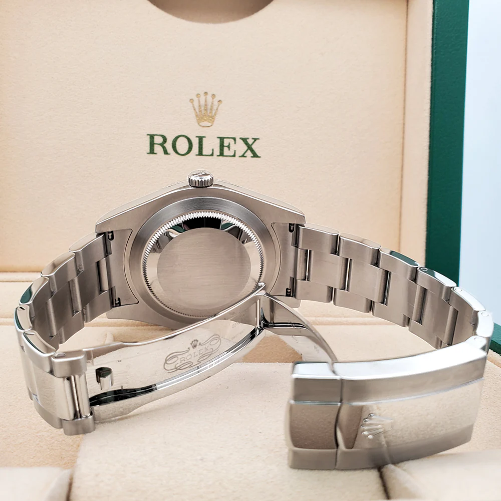 Rolex Datejust II 41mm 3.8ct Diamond Bezel/Silver Arabic Dial Steel Watch 116300 Box Papers - Image 6