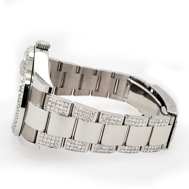 Rolex Datejust II 41mm 5ct Diamond Bezel/Bracelet/Black Index Dial Steel Watch 116300 Box Papers - Image 3