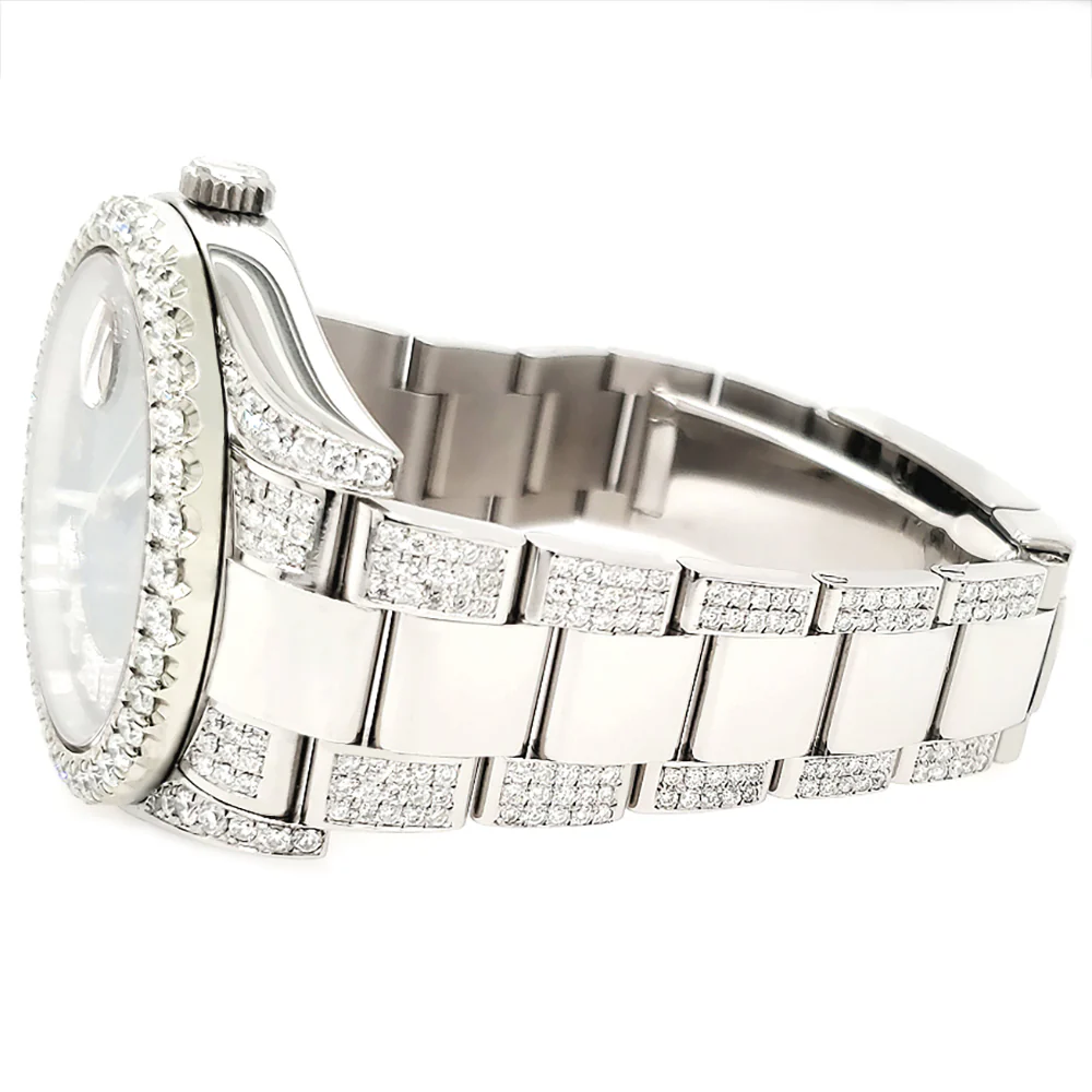 Rolex Datejust 41 8.3ct Diamond Bezel/Lugs/Bracelet/Blue Roman Dial Steel Watch 126300 Box Papers - Image 5