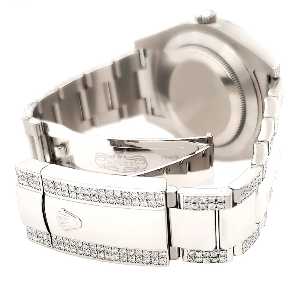Rolex Datejust 41 8.3ct Diamond Bezel/Lugs/Bracelet/Blue Roman Dial Steel Watch 126300 Box Papers - Image 7