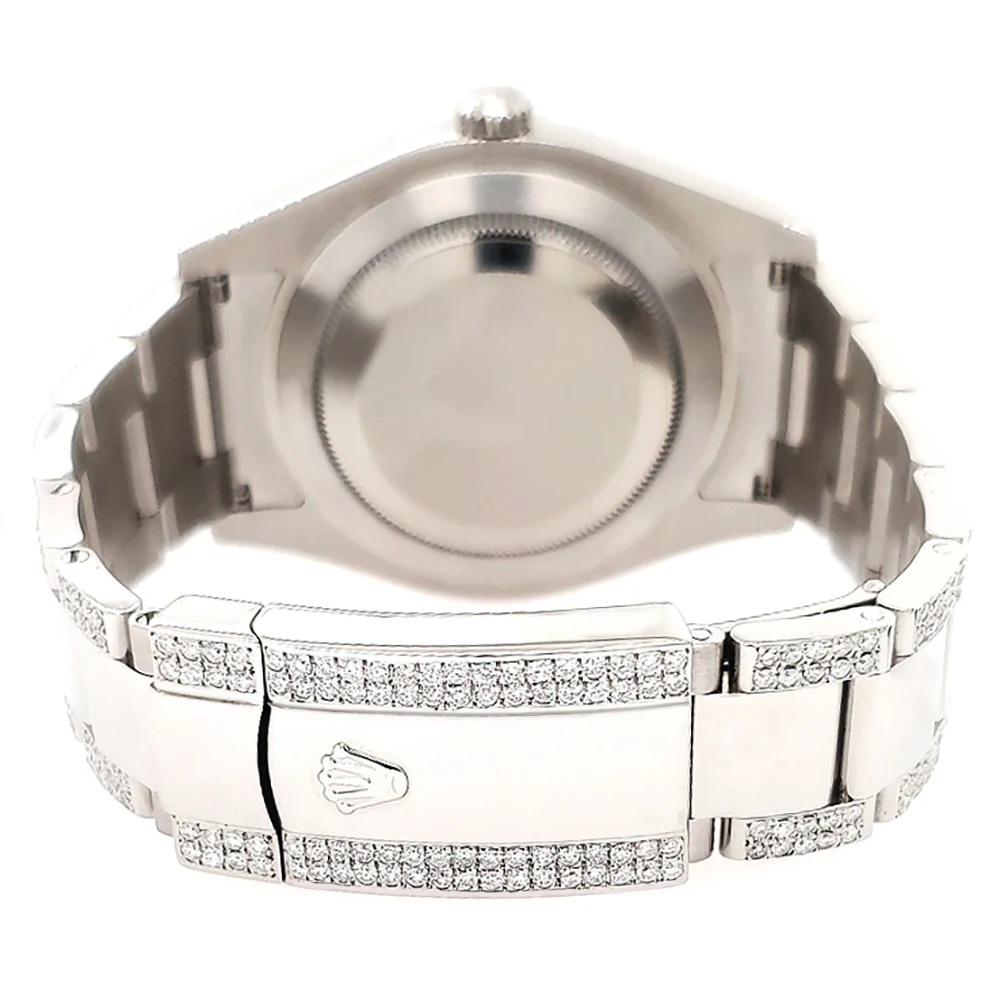 Rolex Datejust II 41mm 8.3ct Diamond Bezel/Lugs/Bracelet/Factory Black Index Dial Steel Watch 116300 Box Papers - Image 6