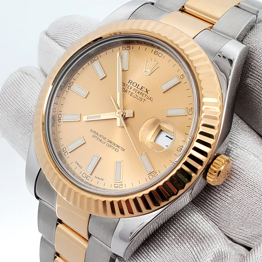 Rolex Datejust II 41mm Champagne Index 2-tone Yellow Gold/Steel 116333 Watch Box Papers - Image 2