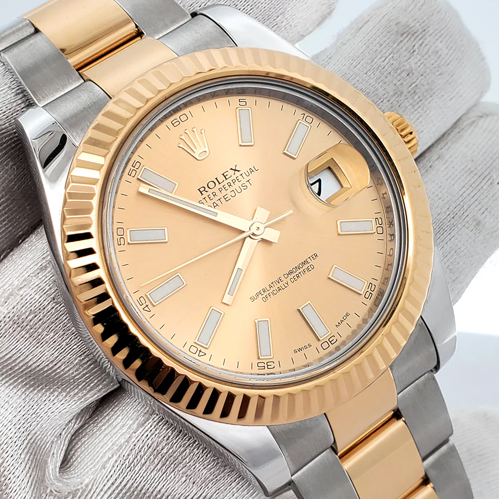 Rolex Datejust II 41mm Champagne Index 2-tone Yellow Gold/Steel 116333 Watch Box Papers - Image 3